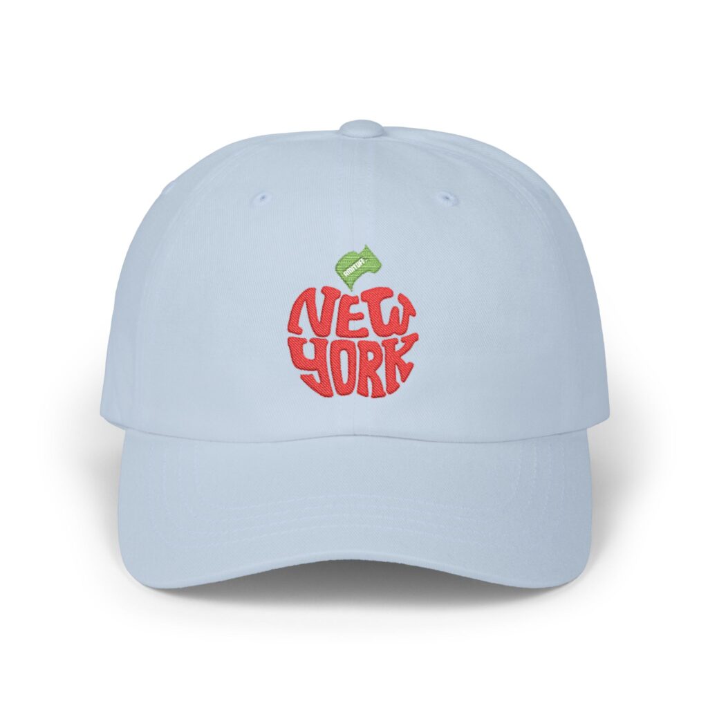 New York Red Apple embroidery NYC light blue cap with amituff flag logo