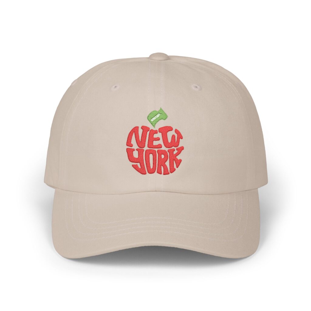 New York Red Apple embroidery stone color NYC cap with amituff flag logo