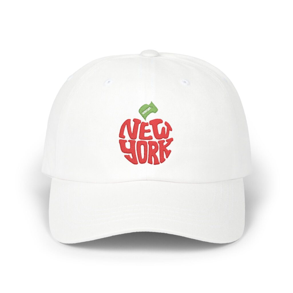 AMITUFF New York Red Apple embroidery white cap