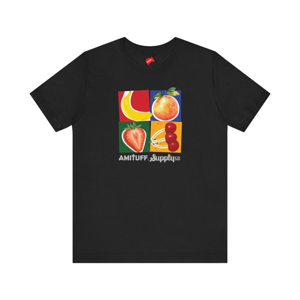 LOVE Fruits T-shirt. Do you see LOVE ? Love symbolic Tees Black Color