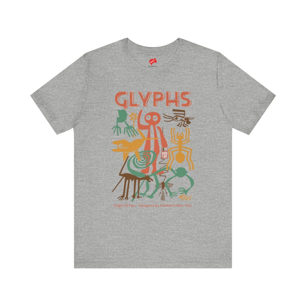 Glyphs Nazca Line T-shirt Athletic Heather