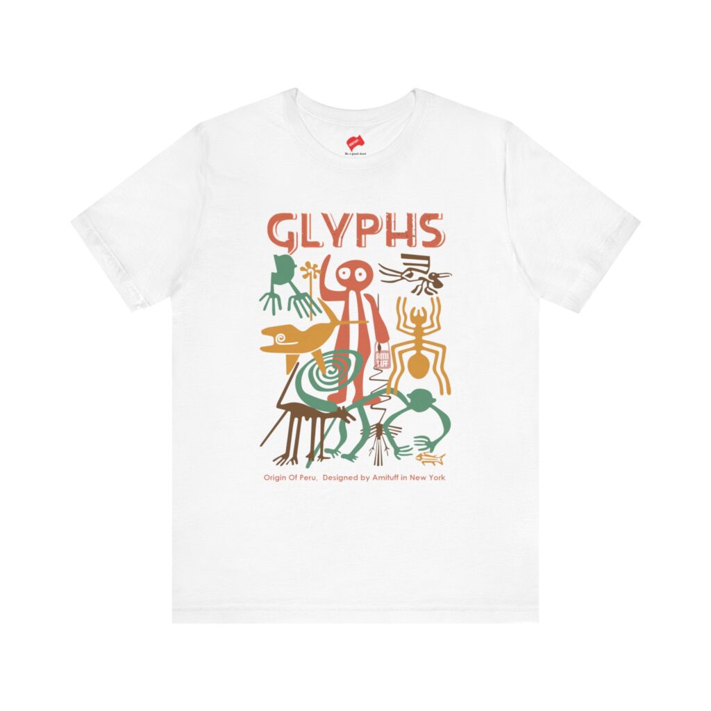 Glyphs Nazca Line T-shirt White
