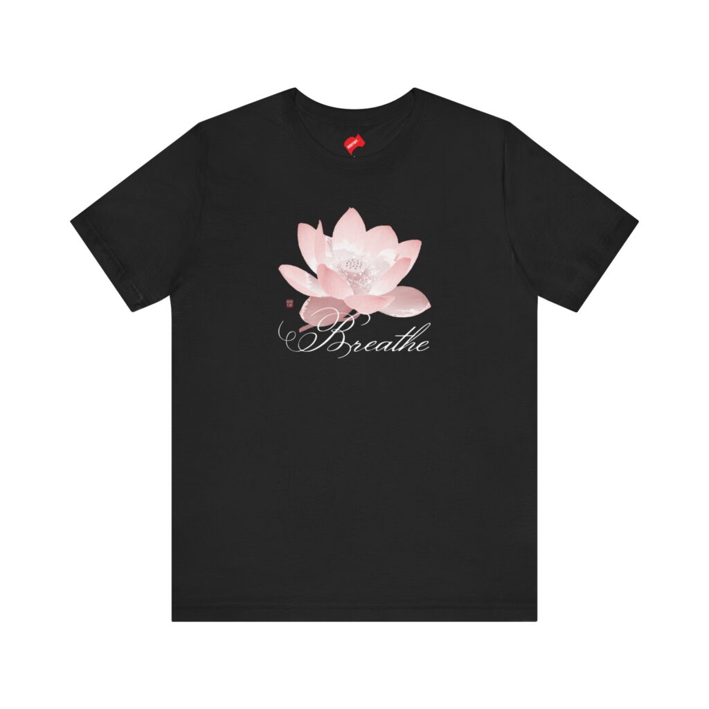 Sacred Lotus Breathe T-shirt Black